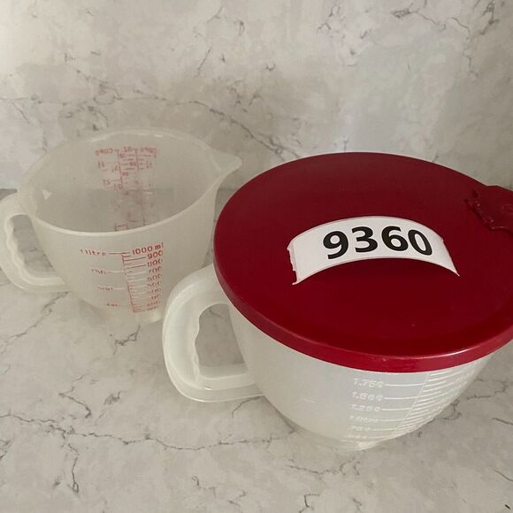 Tupperware Classic Mix-N-Store Measuring Pitcher Set with Red Lid - 1 & 2 Qt. - Picture 11 of 11